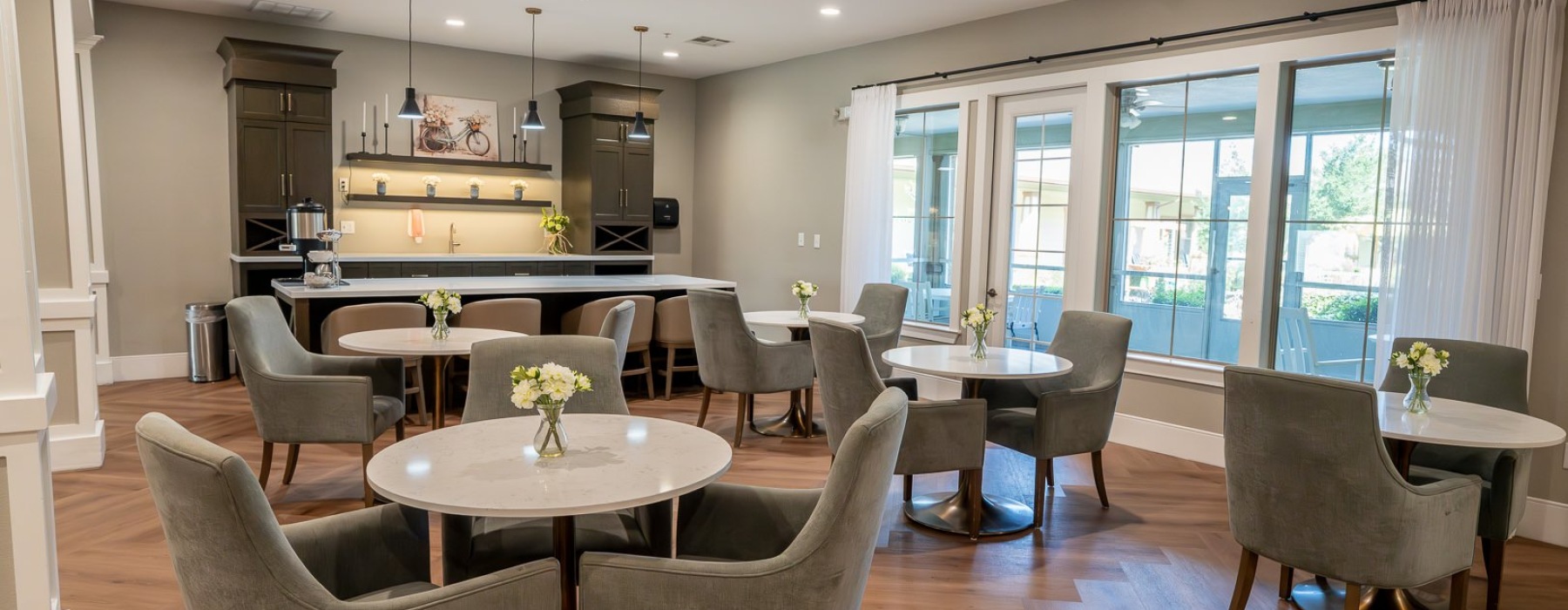 dining area with tables and chairs